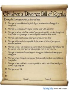 kids divorce bill of rights