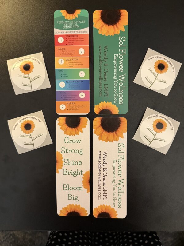 Bookmarks and stickers free with purchase